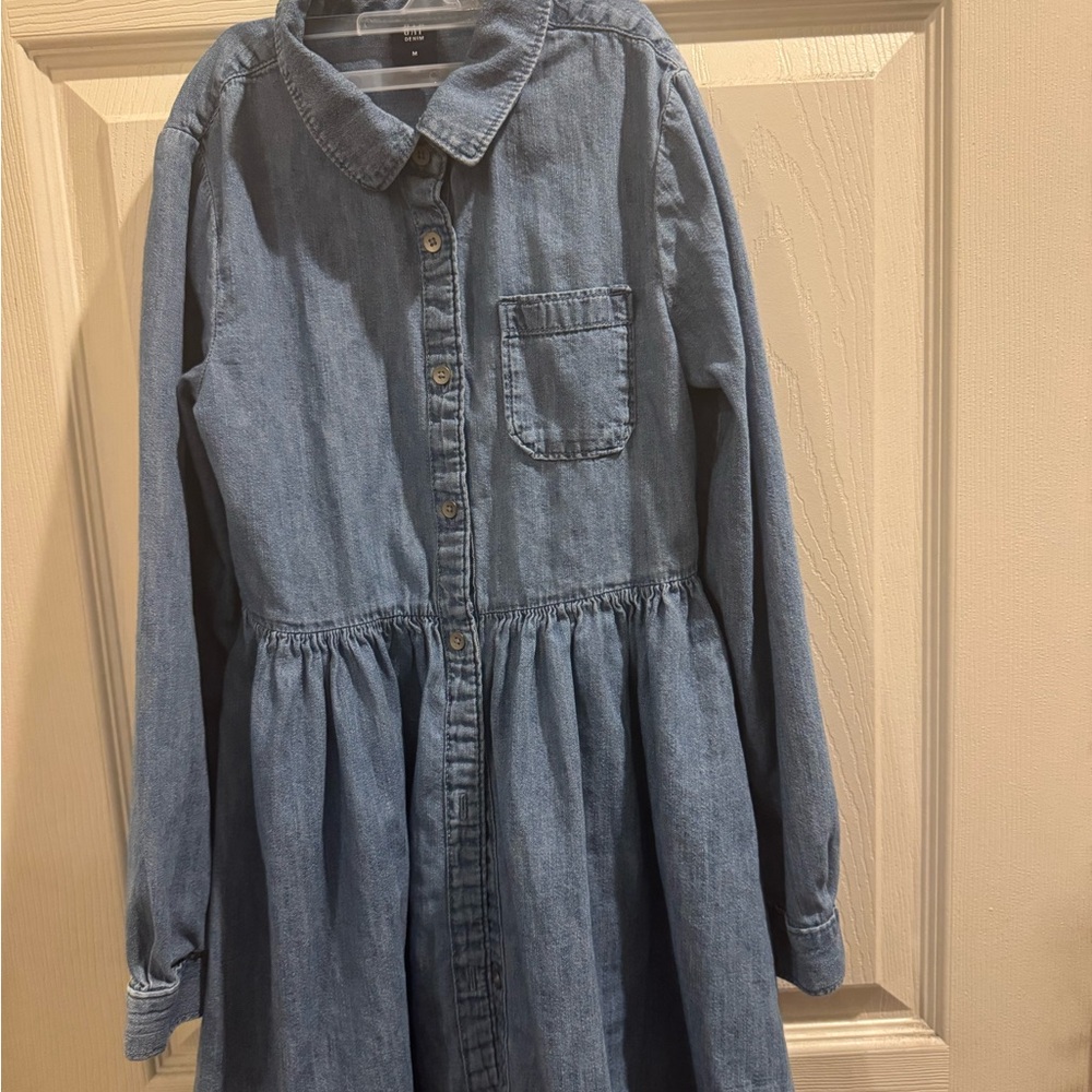 GAP Girls Size Medium Denim Long Sleeve Dress gently worn